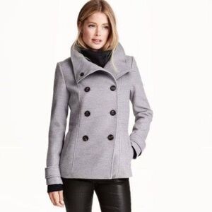 Grey Double Breasted Pea Coat
